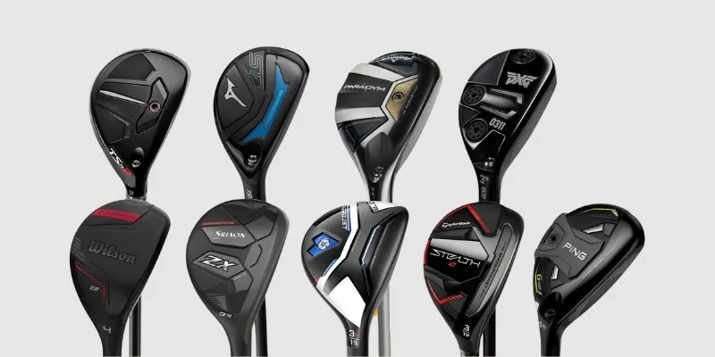 Modern hybrid golf club showing the rescue-style head shape that combines wood forgiveness with iron control